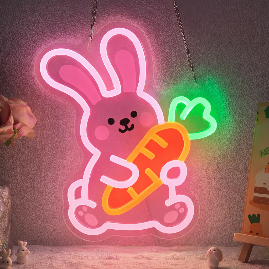 Cute Fox LED Neon Sign Warm White Animal Neon Light for Kids Room Decor