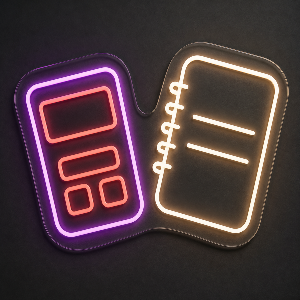 Calculator and Notebook LED Neon Sign for Office Spaces - design reference