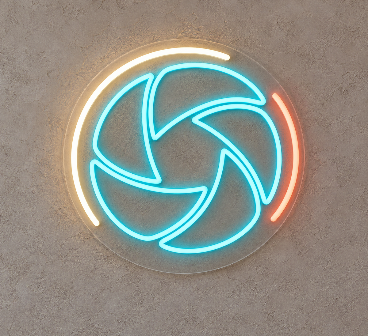 Camera Aperture & Outer Arcs LED Neon Sign for Photography Schools - design reference