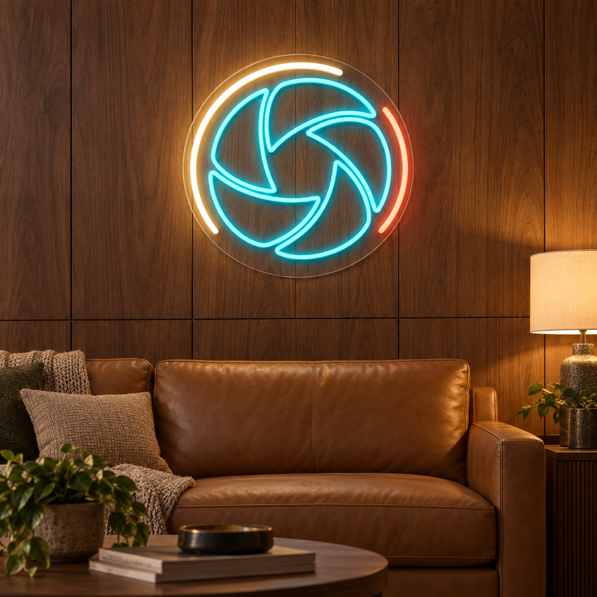 Camera Aperture & Outer Arcs LED Neon Sign for Photography Schools - interior setting