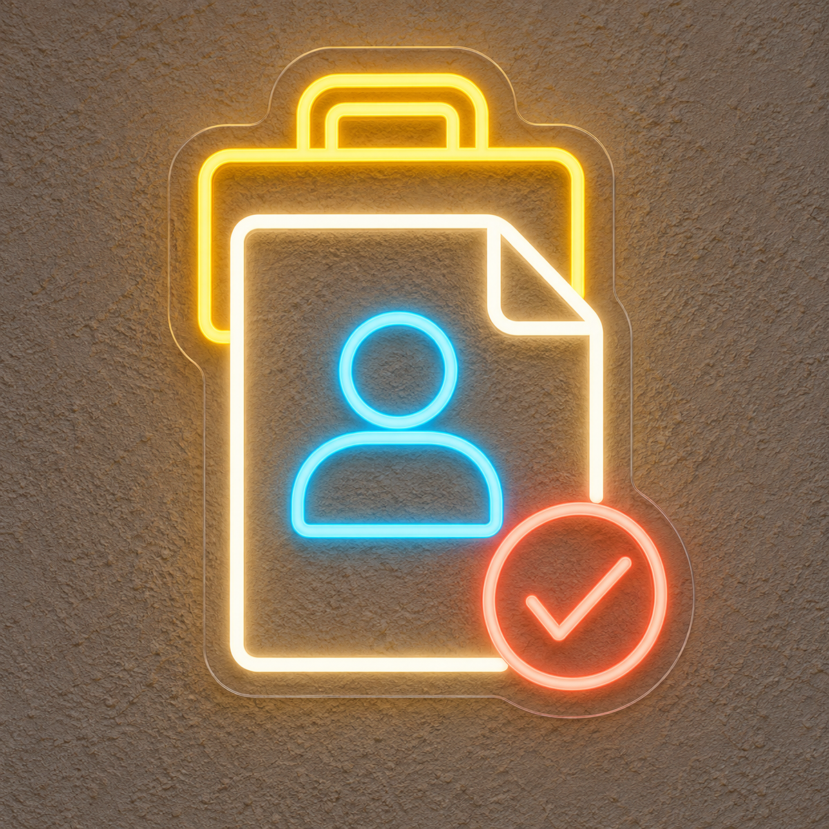 Candidate Profile & Briefcase LED Neon Sign for Employment Agencies - design reference