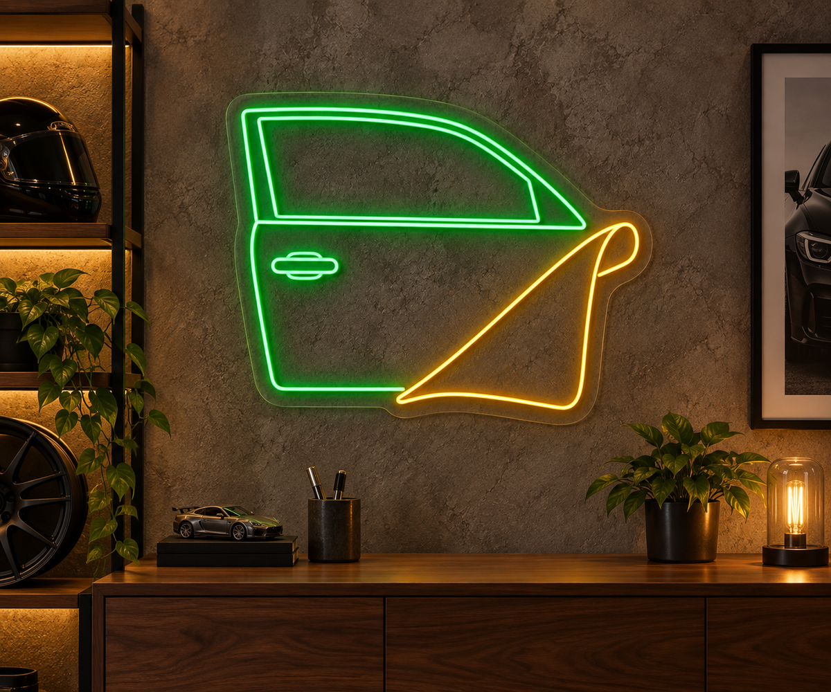 Car Door and Wrap Film LED Neon Sign for Vehicle Wrap Studios - interior setting