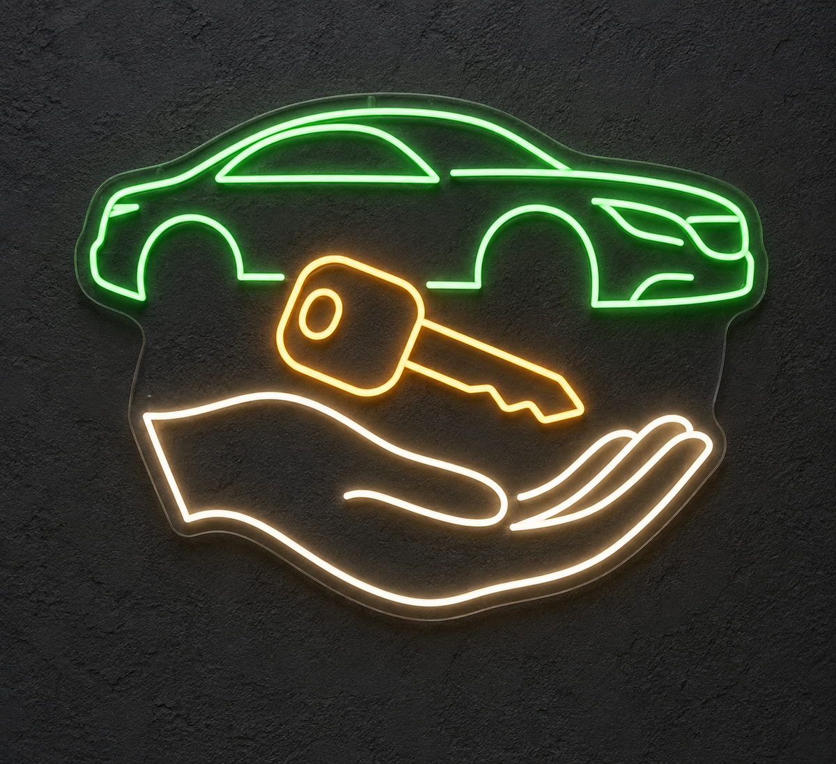Car Key Handover LED Neon Sign for Valet Services - design reference
