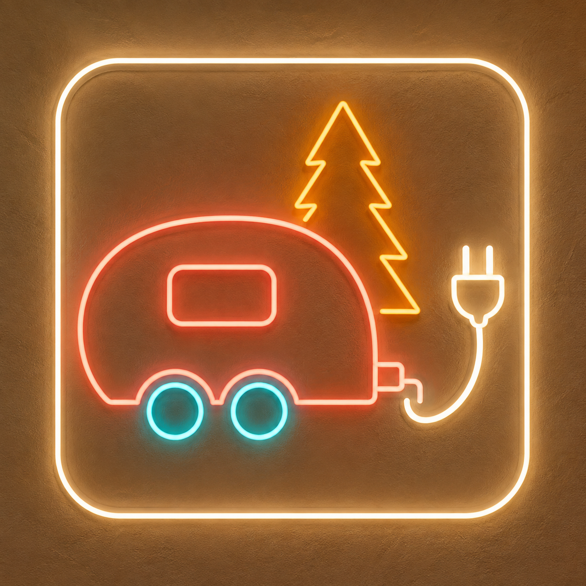 Caravan & Pine Tree LED Neon Sign for RV Parks - design reference