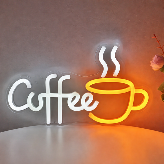 Coffee Cup LED Neon Sign for Kitchen Cafe Wall Decor Light