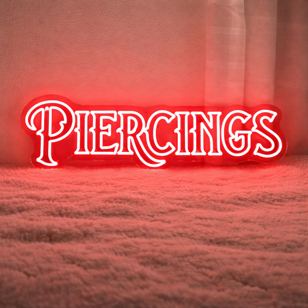 Piercing Studio LED Neon Sign for Tattoo Shop, Salon & Studio Wall Decor