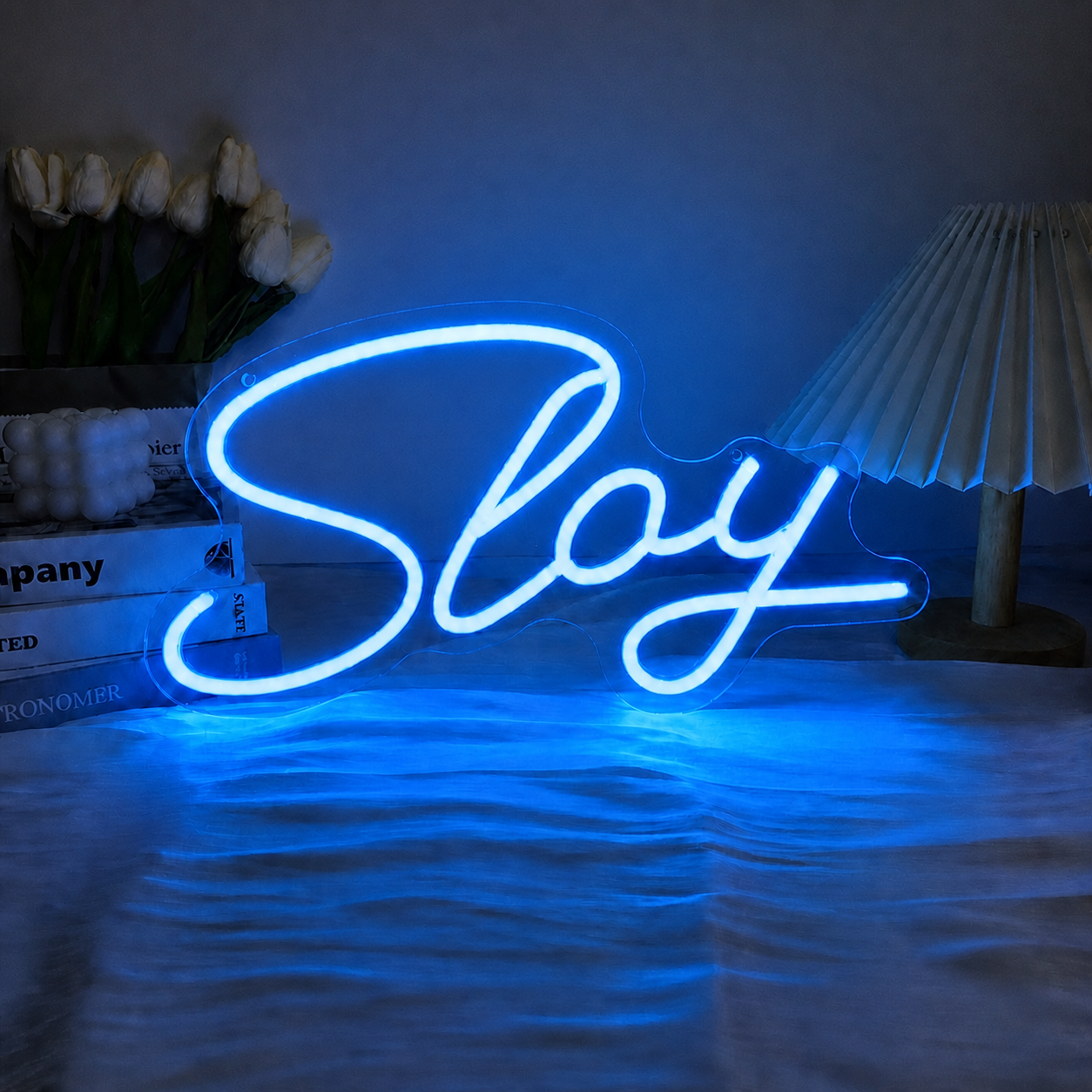Slay LED Neon Sign Pink Script Neon Light Wall Decor for Bedroom Beauty Room Salon