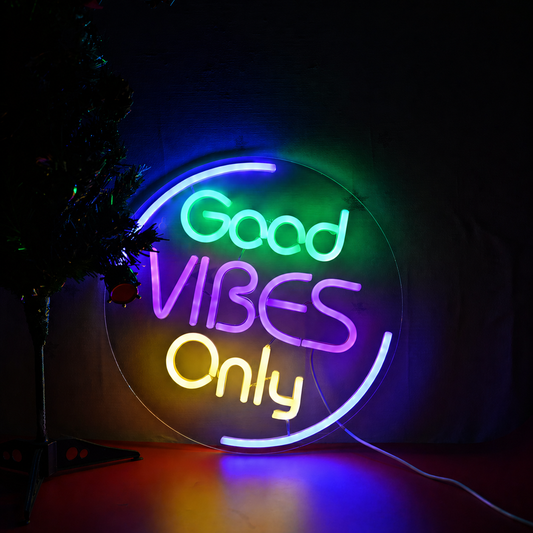 Good Vibes Only LED Neon Sign Colorful Neon Light Wall Decor for Room Bar Party