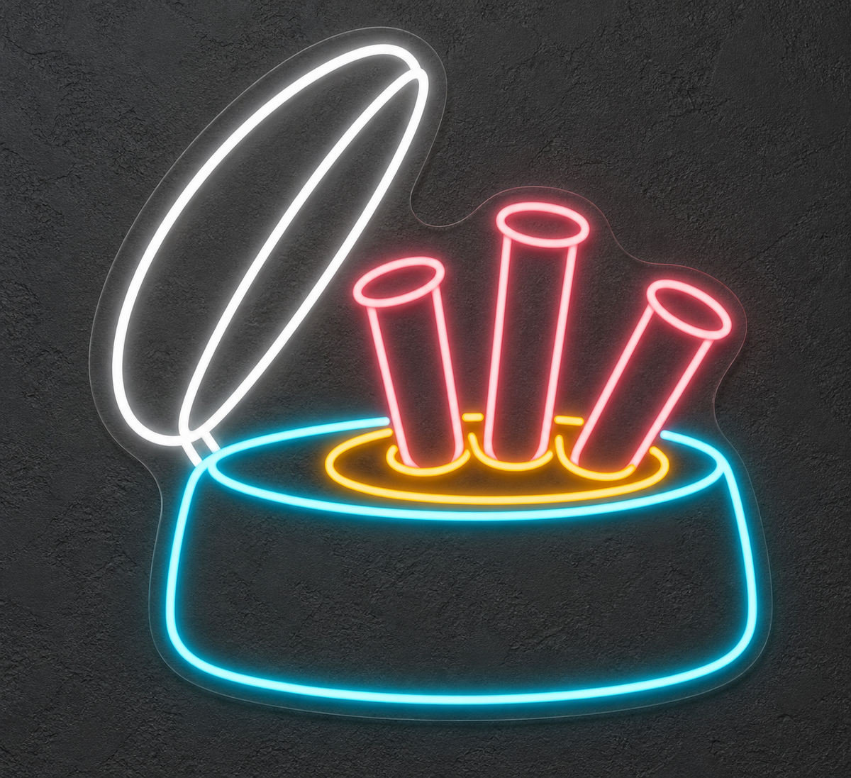 Centrifuge & Test Tubes LED Neon Sign for Medical Laboratories - design reference