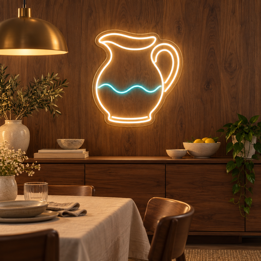 Pottery Pitcher LED Neon Sign for Pottery Studios - interior setting