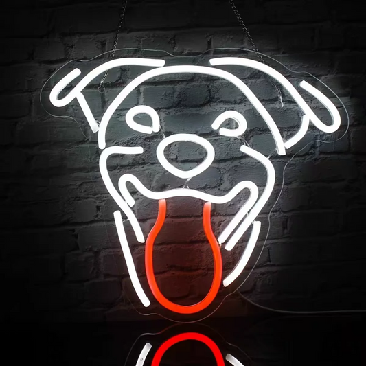 Dog Face LED Neon Sign Cute Pet Neon Light for Home and Pet Shop Decor