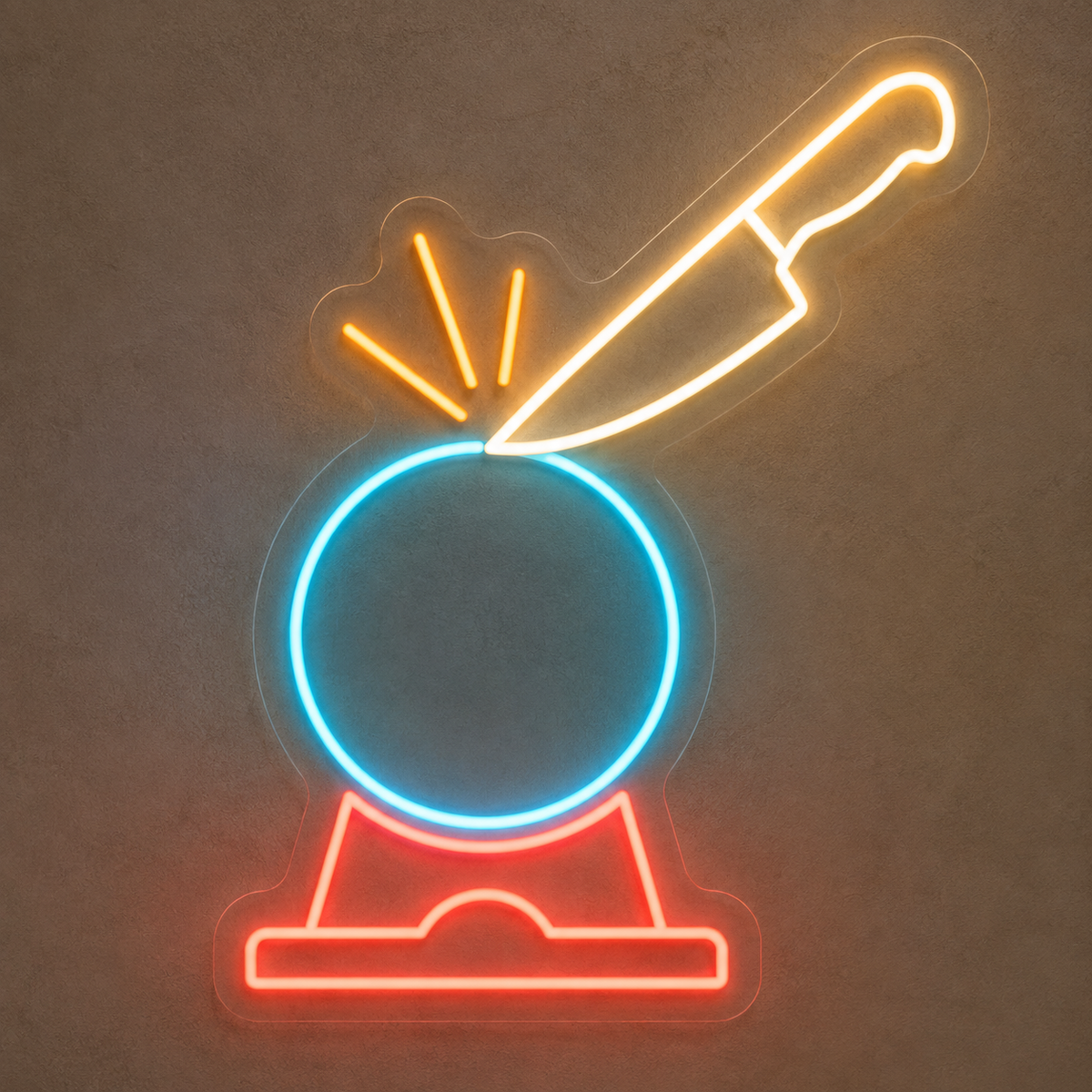 Chef Knife & Sharpening Wheel LED Neon Sign for Knife Sharpening Shops - design reference
