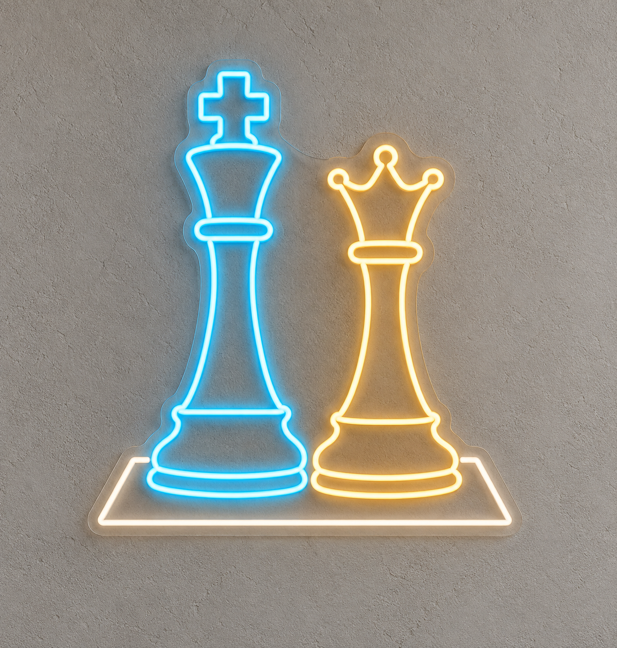 Chess King & Queen LED Neon Sign for Chess Clubs - design reference