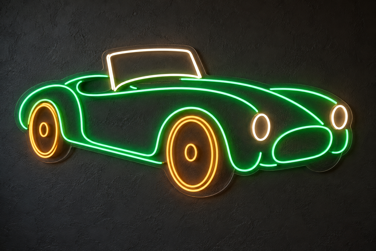 Classic Convertible LED Neon Sign for Classic Car Spaces - design reference