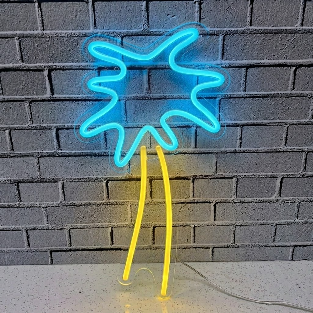 Palm Tree LED Neon Sign Tropical Tree Neon Light for Bedroom Bar Beach Wall Decor