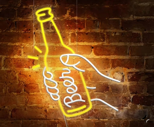 Beer Bottle LED Neon Sign  Bar Wall Decor for Pub Restaurant Cafe