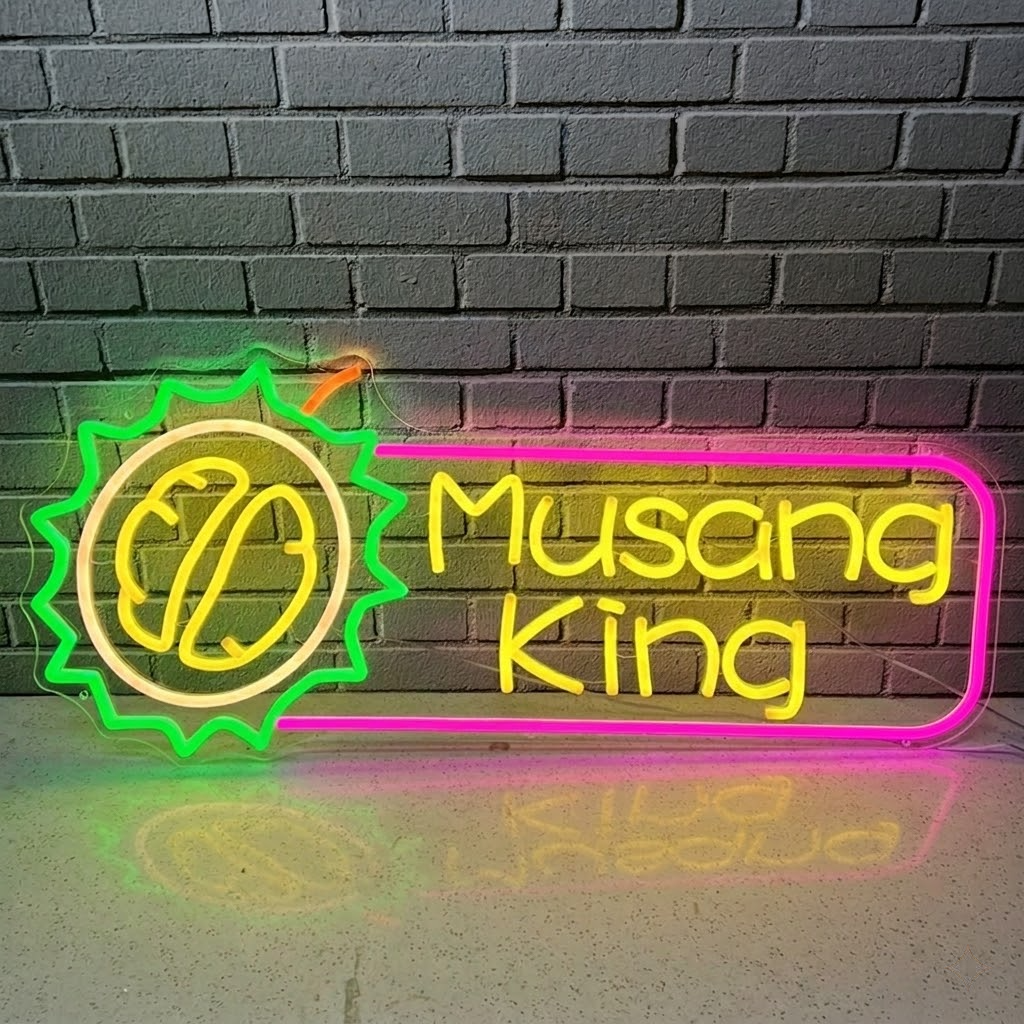 Personalized Musang King Durian LED Neon Sign Tropical Fruit Custom Hanging Neon Sign for Bar Shop Restaurant