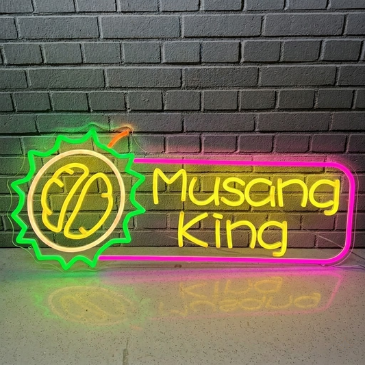 Personalized Musang King Durian LED Neon Sign Tropical Fruit Custom Hanging Neon Sign for Bar Shop Restaurant