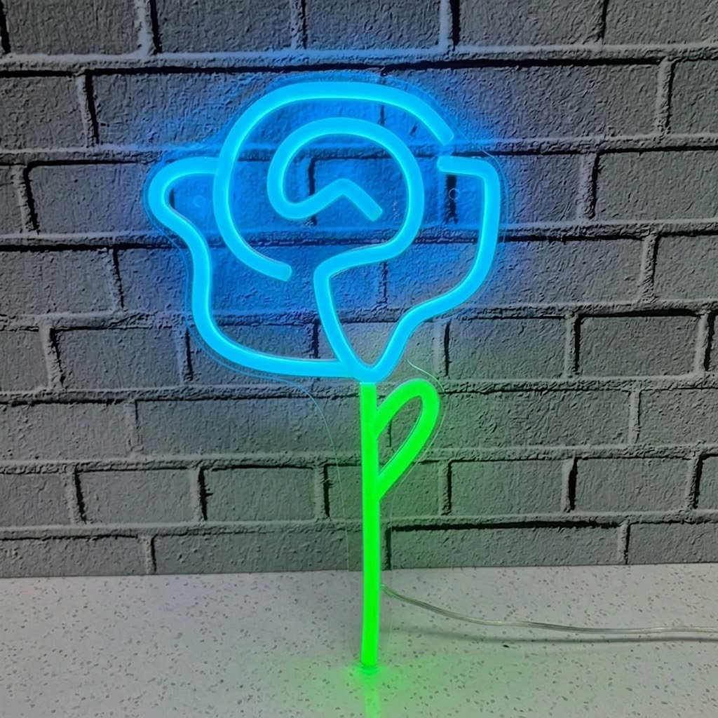 Pink Rose LED Neon Sign Flower Neon Light for Bedroom Romantic Wall Decor