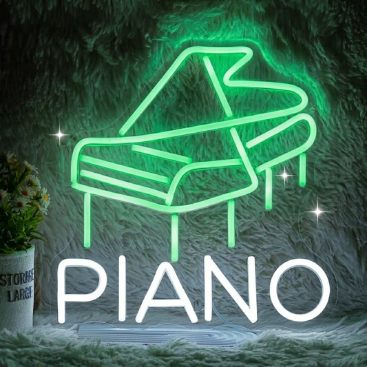 Piano LED Neon Sign Grand Piano Neon Light for Music Room Studio Bar Wall Decor