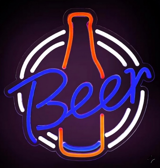Vintage Style Beer Bottle LED Neon Sign Retro Wall Decor for Home Bar Pub Club