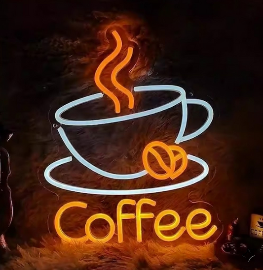 Coffee Cup LED Neon Sign for Cafes, Kitchens, and Coffee Bars