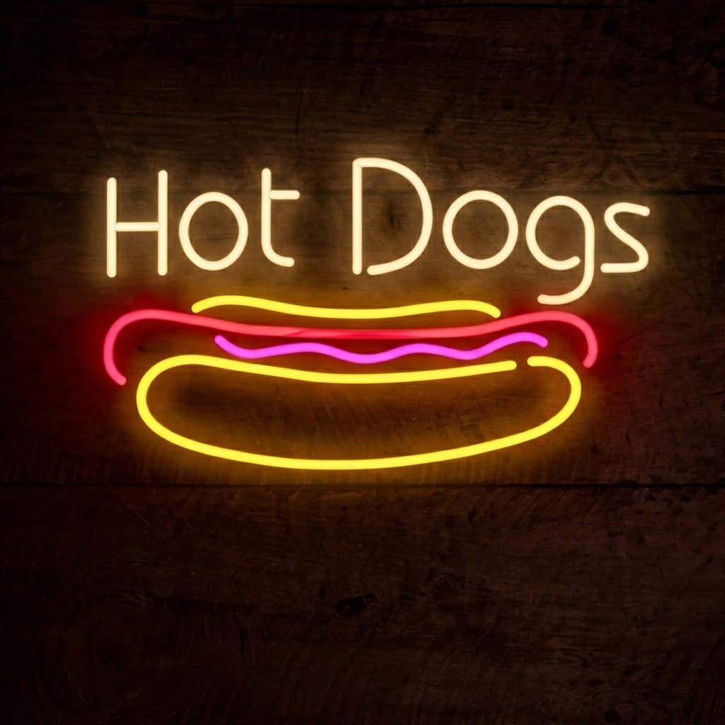 Hot Dogs LED Neon Sign for Fast Food Stand, Restaurant & Bar Wall Decor