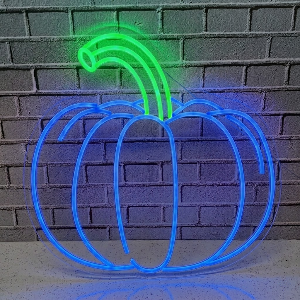 Pumpkin LED Neon Sign Yellow Halloween Neon Light for Fall Decor Bar Wall Decor