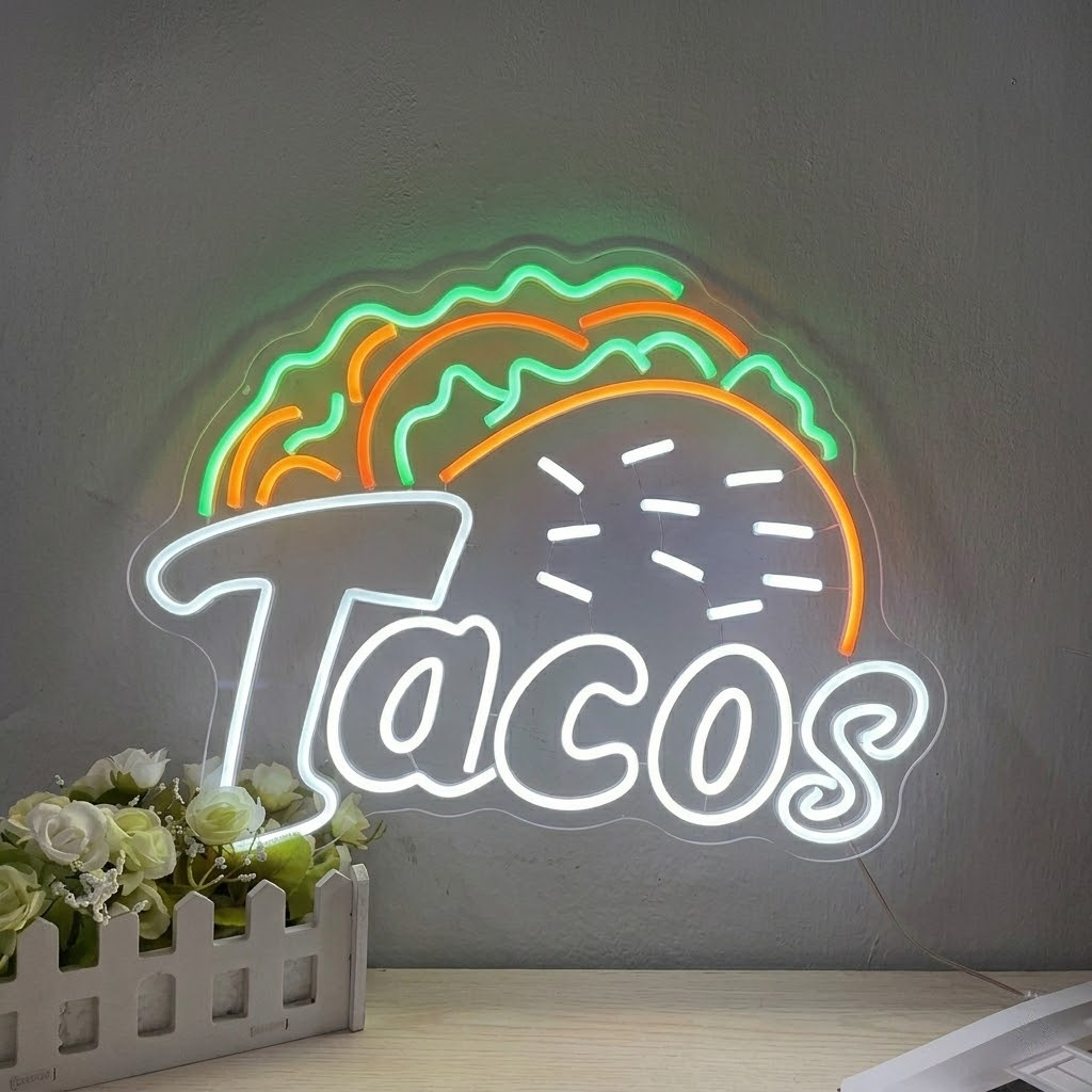 Taco LED Neon Sign Mexican Taco Neon Light for Restaurant Taco Bar Kitchen Wall Decor