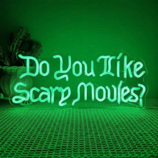 Do You Like Scary Movies LED Neon Sign for Horror Room Halloween Wall Decor