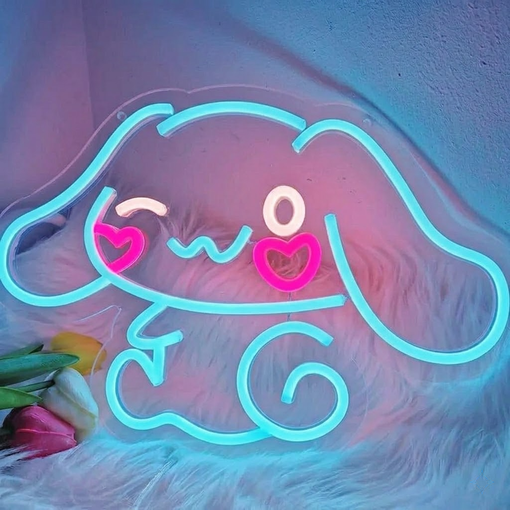 Cute Kawaii Puppy LED Neon Sign for Kids Bedroom Wall Decor Light