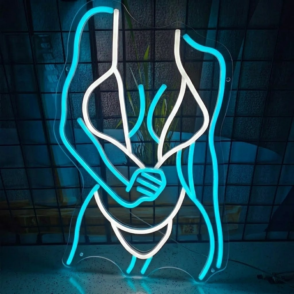 Body Line Art LED Neon Sign Pink Figure Outline Neon Light for Room Wall Decor