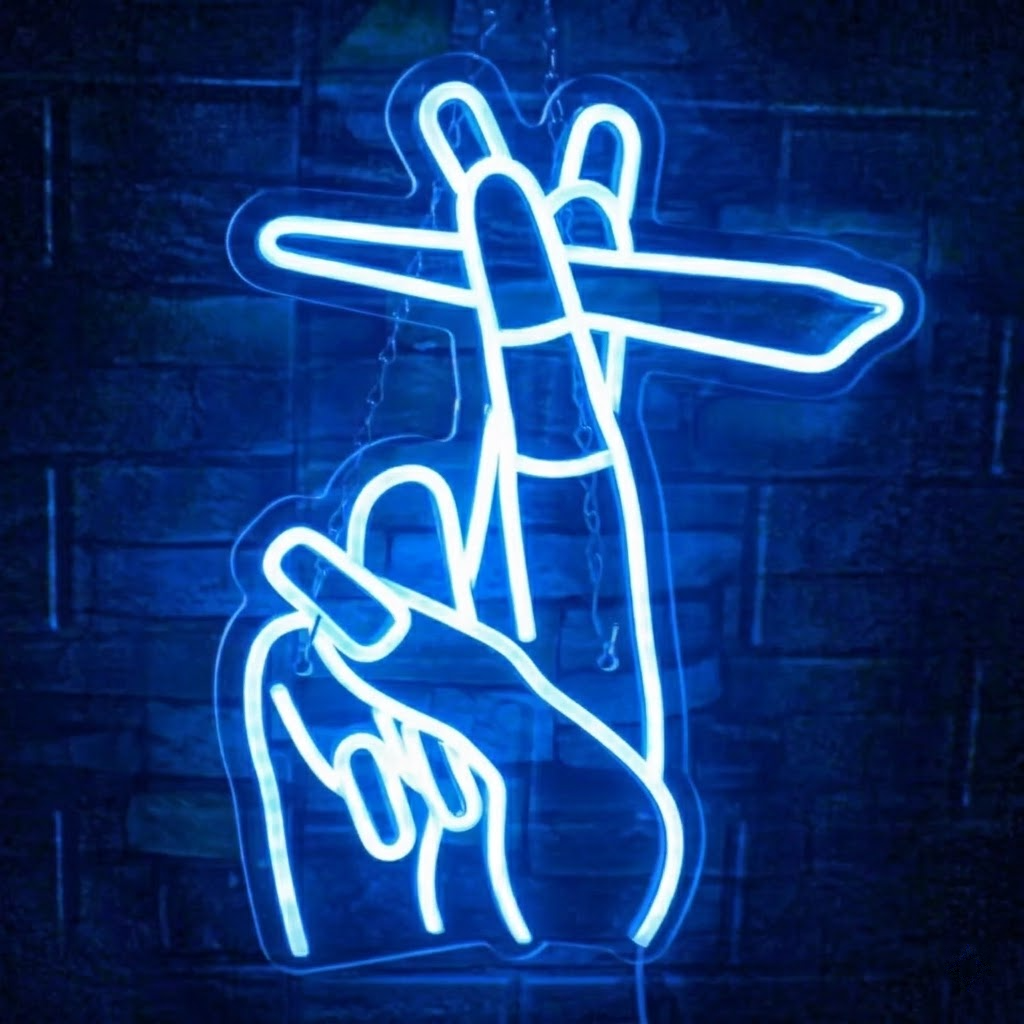 Abstract Puppet Hand LED Neon Sign Artistic Pink Wall Light for Room Decor