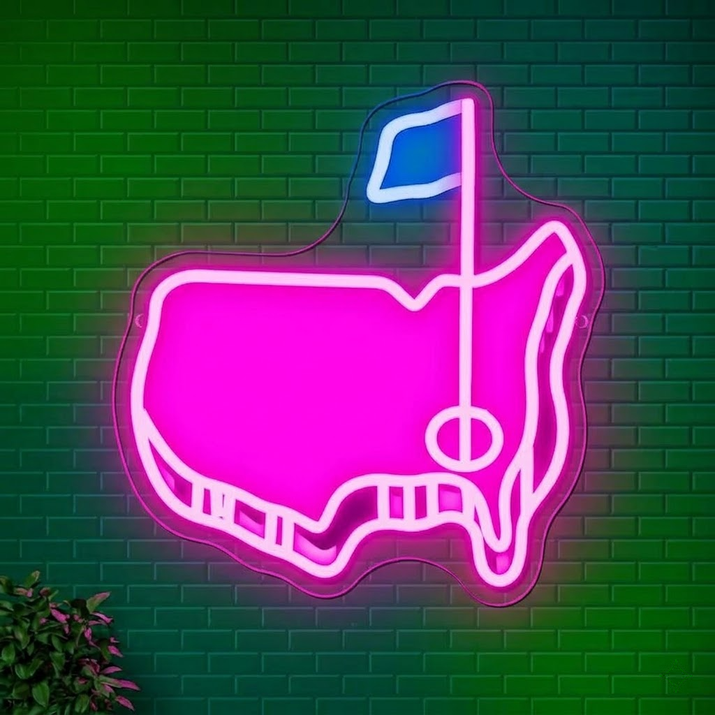 Masters Golf Map LED Neon Sign for Golf Room Bar Wall Decor