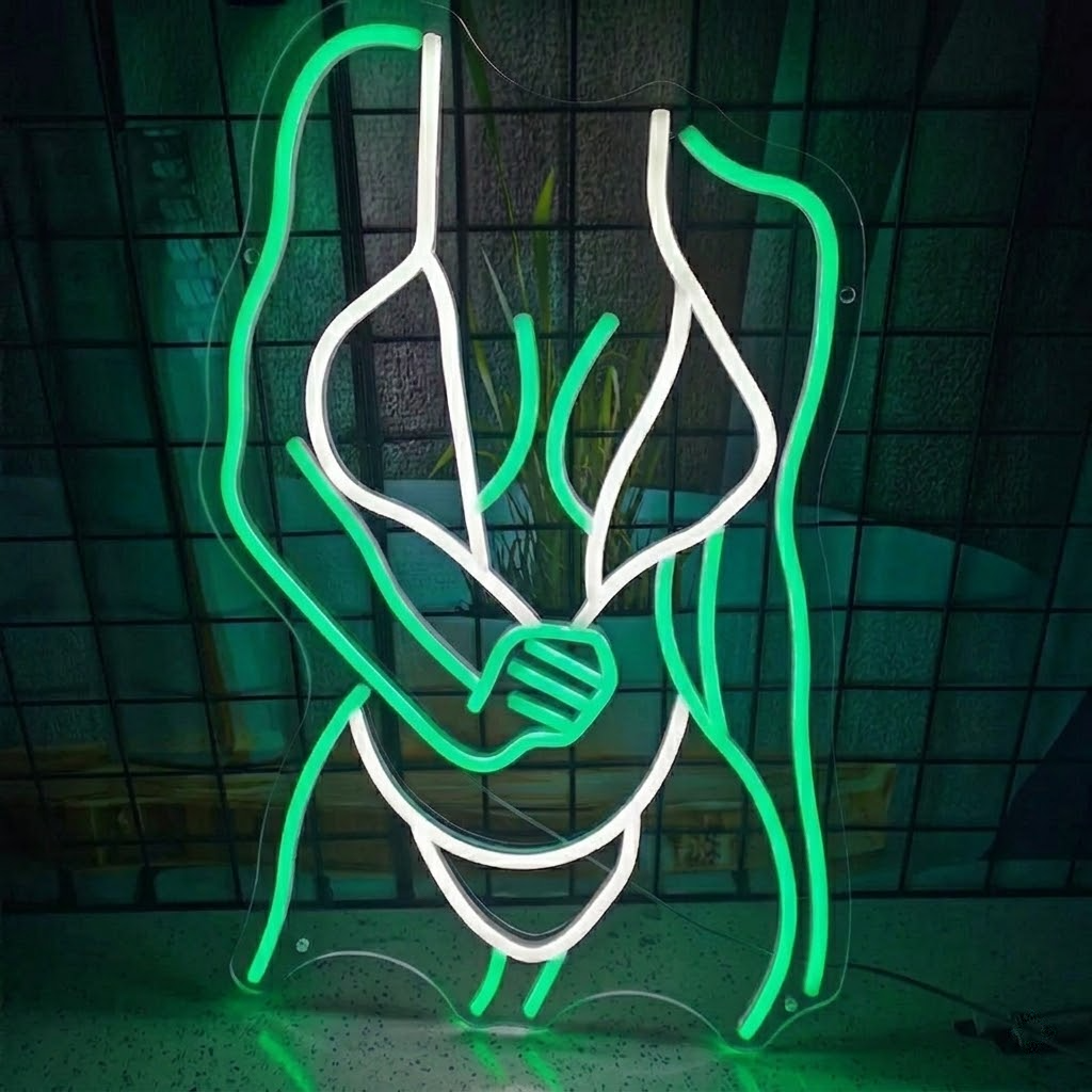Body Line Art LED Neon Sign Pink Figure Outline Neon Light for Room Wall Decor