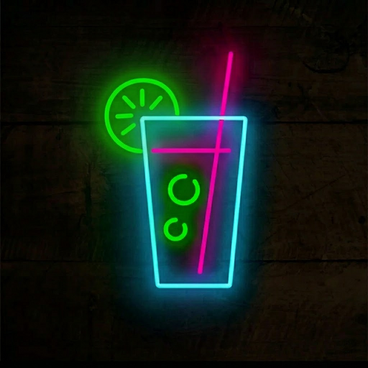 Colorful Cocktail Drink LED Neon Sign for Bar and Home Lounge Decor
