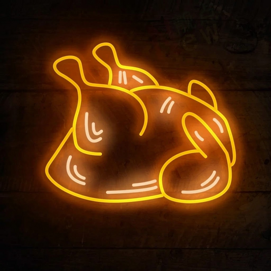 Roasted Whole Chicken LED Neon Sign for Restaurant Kitchen and Food Display