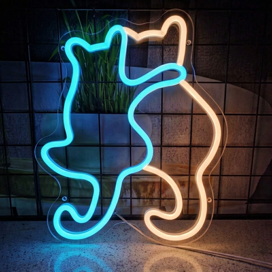 Dual Wave LED Neon Sign for Bedroom, Living Room & Modern Wall Decor