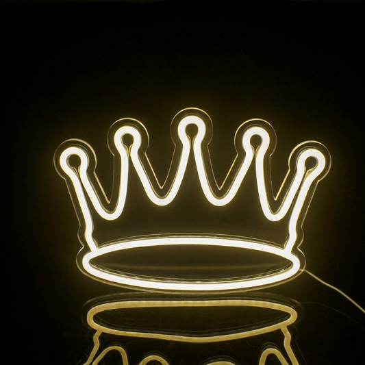 Royal Crown Warm White LED Neon Sign Elegant Crown Neon Light for Bedroom Wall Decor
