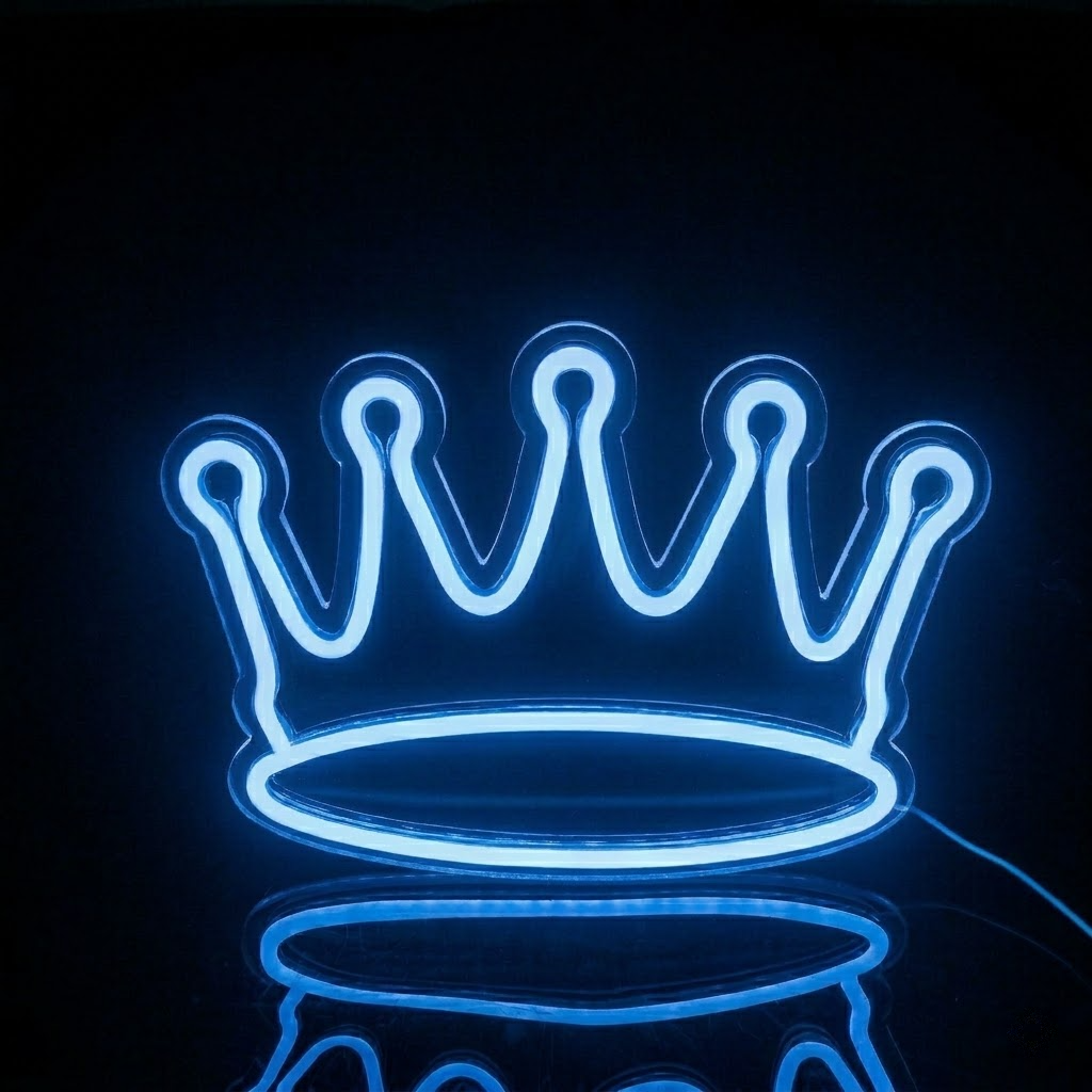 Royal Crown Warm White LED Neon Sign Elegant Crown Neon Light for Bedroom Wall Decor
