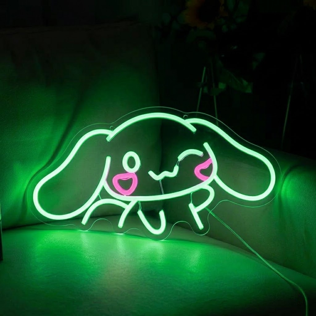 Cute Kawaii Puppy LED Neon Sign for Bedroom Wall Decor Light
