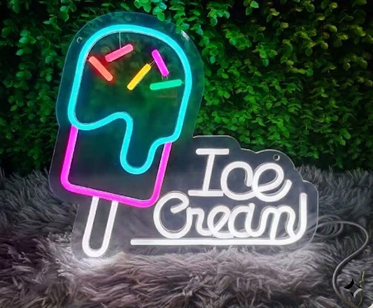 Ice Cream Popsicle LED Neon Sign Multi Color Ice Cream Neon Light for Shop Wall Decor