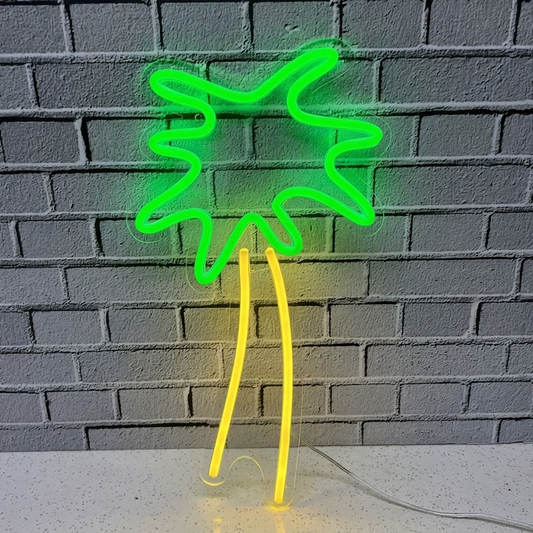 Palm Tree LED Neon Sign Tropical Tree Neon Light for Bedroom Bar Beach Wall Decor