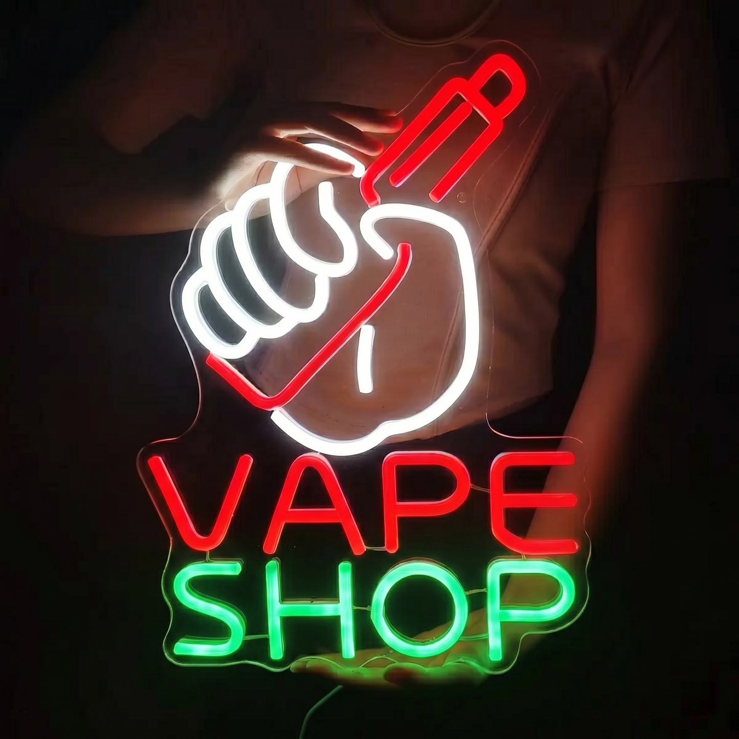 Vape Shop LED Neon Sign Red Blue Storefront Neon Light Wall Decor for Smoke Shop Bar