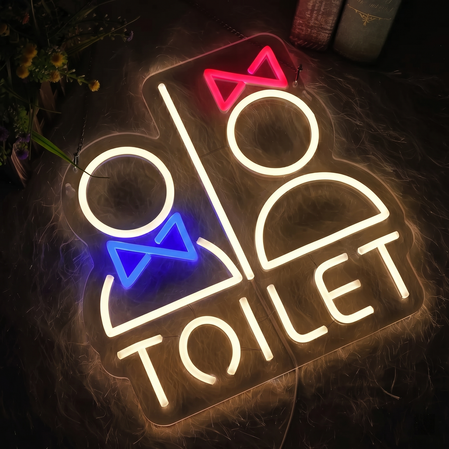 Toilet LED Neon Sign White Pink Blue Restroom Neon Light Wall Decor for Bathroom Bar