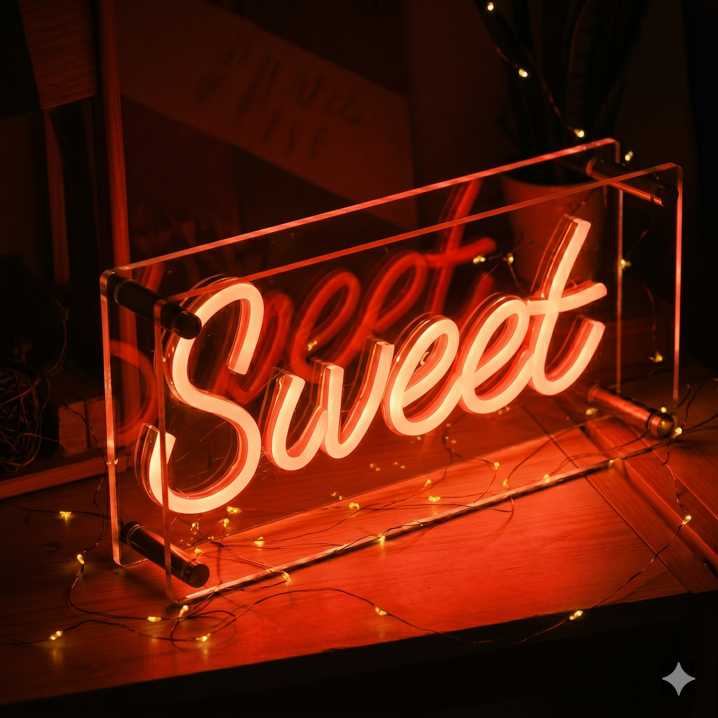 Sweet LED Neon Sign Warm White Script Neon Light Wall Decor for Bedroom Cafe Bakery Kitchen