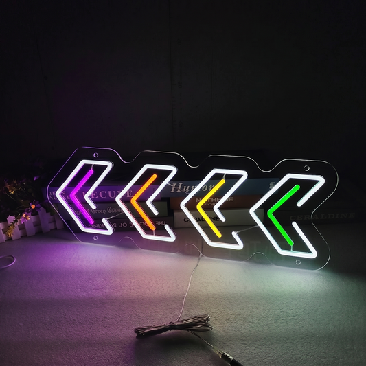 Arrow LED Neon Sign Colorful Chevron Neon Light Wall Decor for Game Room Bar Garage