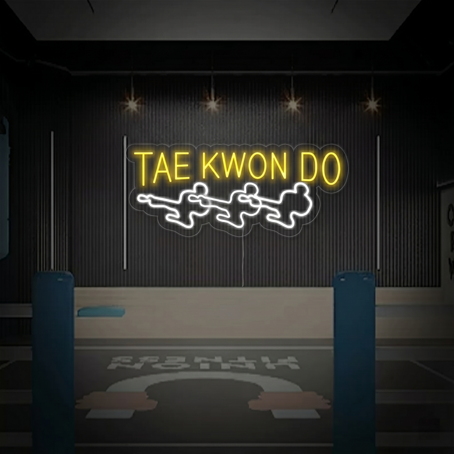 Taekwondo LED Neon Sign Red Blue Martial Arts Neon Light Wall Decor for Gym Studio