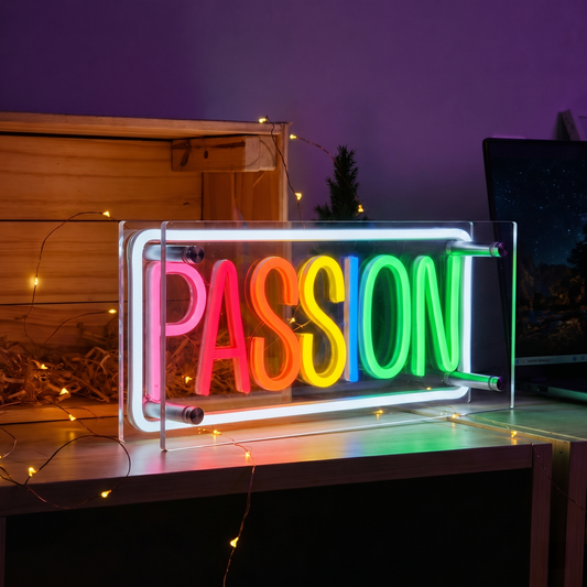 Passion LED Neon Sign Rainbow Love Neon Light Wall Decor for Bedroom Wedding