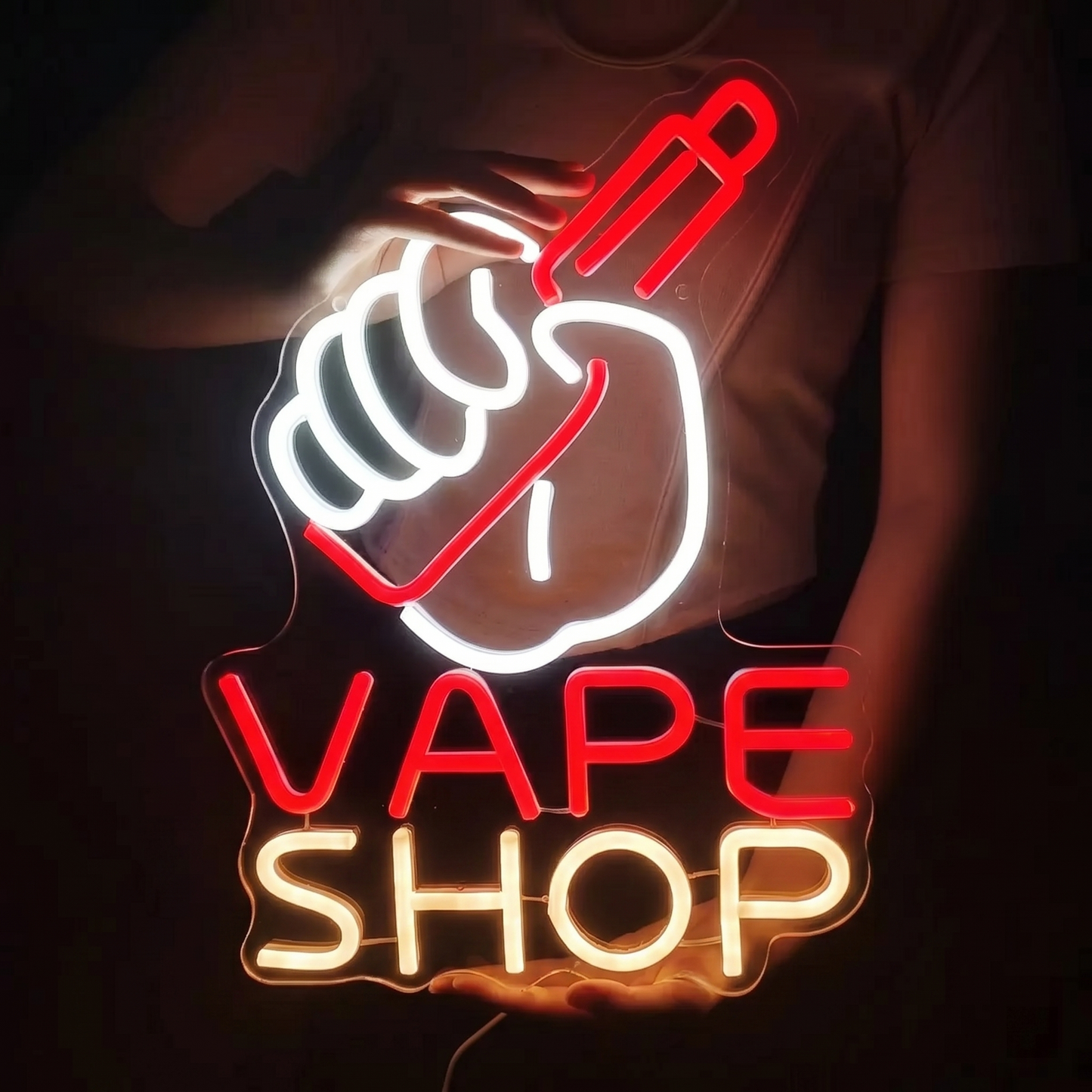 Vape Shop LED Neon Sign Red Blue Storefront Neon Light Wall Decor for Smoke Shop Bar
